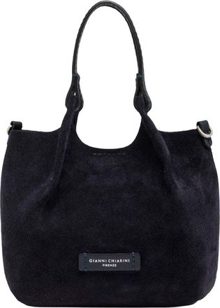 Gianni Chiarini Womens Handbag Dua Suede Midnight Blue Cow Leather Handbags Hand Bags