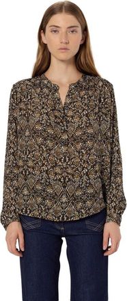 Gerard Darel Althea Cultural Print Blouse in Medium Khaki at Nordstrom, Size Large