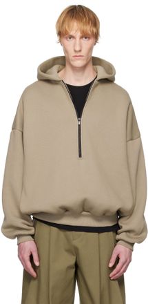 【EMPORIO ARMANI】 Men's Letter Embroidery Hoodie ★ Beige Emporio Armani Hoodies, male, Beige, Size: M Jacquard