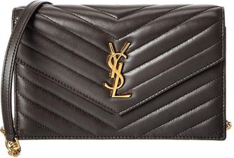 Saint Laurent Cassandre Envelope Leather Chain Wallet