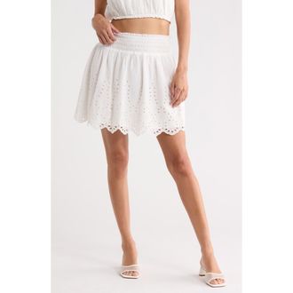 Melrose and Market Eyelet Miniskirt in White Blanc at Nordstrom Rack, Size Xx-Large