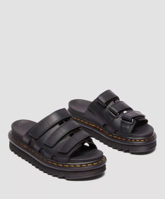 Dr. Martens Raine Athena Leren Zwarte Slippers Voor Dames