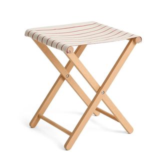 HAY Outdoor Market Klapphocker, beige mit roten Streifen