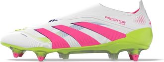 adidas Mens Predator Elite Laceless Soft Ground Football Boots in Wht/Pink/Lem - Size UK 11.5