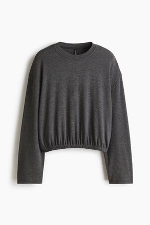 H&M Oversized Top in Dark Gray Melange at Nordstrom, Size X-Small