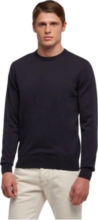 Brooks Brothers Katoenen Ronde Hals - Heren - Ronde hals truien - Blauw - S - Katoen - Truien & Vesten
