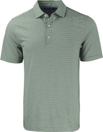 Cutter & Buck Forge Double Stripe Recycled Blend Polo in Hunter/White at Nordstrom, Size Xxx-Large