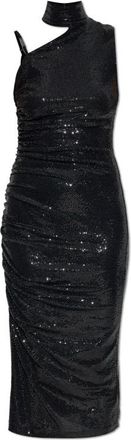 Versace Jeans Couture Glanzende jurk - Dames - Feestkleedjes - Zwart - XS - Pailletten - Kleedjes