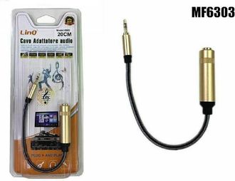 Trade Shop Trade Shop - Cavo Adattatore Audio Jack 3,5mm Maschio - 6,35mm Femmina Lung 20cm Linq Mf6303