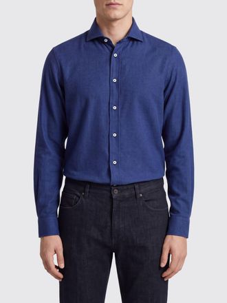 Brunello Cucinelli French Collar Cotton Shirt with Long Sleeves