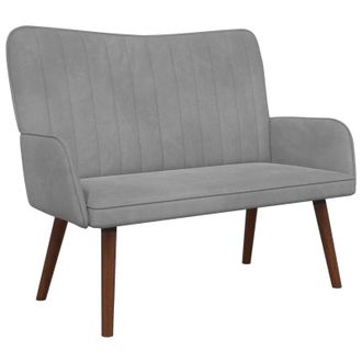 vidaXL Sof&aacute; De 2 Plazas Gris Claro 115 X 61 X 87 Cm Terciopelo Vidaxl