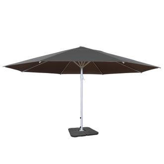 Hhg Nunca Usado] Sombrilla Meran Ii, Sombrilla De Mercado Para Gastronom&iacute;a, &Oslash; 5m Palo Poli&eacute;ster/aluminio Blanco 28kg, Antracita Con Soporte