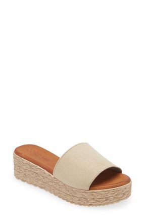 Cordani Bizzy Espadrille Platform Wedge Slide Sandal in Dusty Gold at Nordstrom, Size 4.5Us