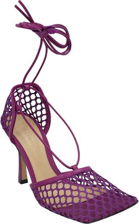 Bottega Veneta Womens Lambskin Leather Stretch Lace-Up Sandal (Authentic Pre- Loved)