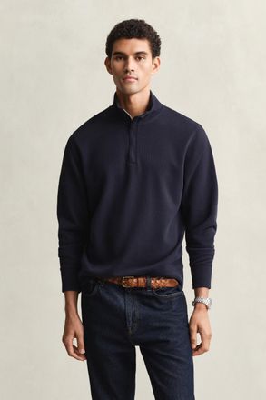 GANT Men Sacker Rib Half-Zip Sweatshirt (XXXL) EVENING BLUE