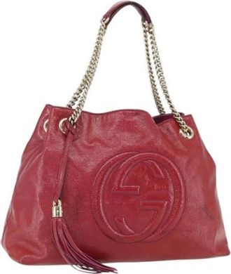 Gucci Pre-owned Shoulder Bags, female, Red, Size: ONE SIZE Pre-owned Coated Canvas Shoulder Bag