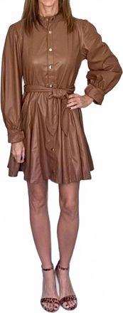 Fate Raquel Shirt Dress In Mocha Brown
