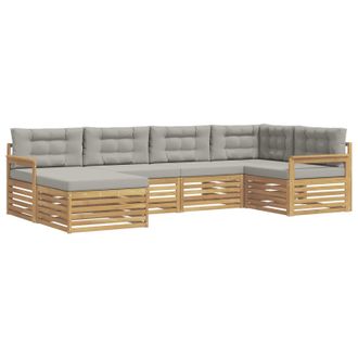 vidaXL Conjunto De Sof&aacute;s De Exterior 6 Pcs Blanco Y Gris Claro Vidaxl