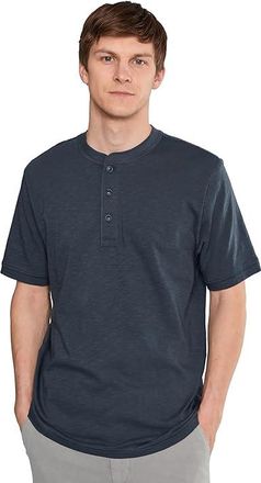 Faherty Short Sleeve Sunwashed Henley Mens Jacket Dune Navy 1 : 2XL