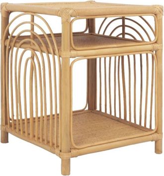 Sweeek Sweeek - Rattan bedside table 1 shelf 1 niche, Bandung, Natural, 40x40x50 cm