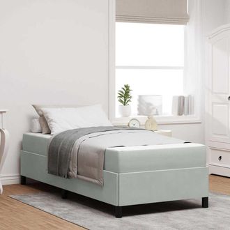 vidaXL Vidaxl - Struttura Del Letto Grigio Chiaro, Grigio E Bianco 90 X 200 Cm
