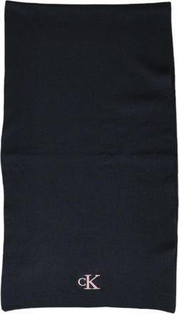 Calvin Klein Womens Knit Cotton Scarf - Black - One Size
