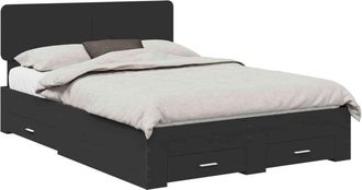 vidaXL Estructura De Cama Negro 160 X 200 Cm Madera De Ingenier&iacute;a Vidaxl