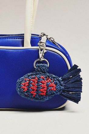 Damson Madder Raffia Fish Bag Charm