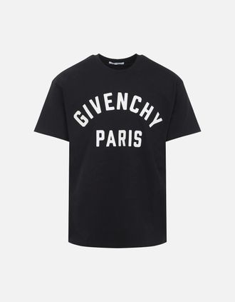 Givenchy Mens Givenchy Paris Logo Embroidered T-Shirt in Black - Size: 38