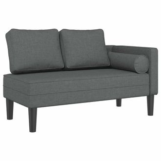 vidaXL Chaise Longue Con Cuscini Grigio Scuro In Tessuto - Vidaxl