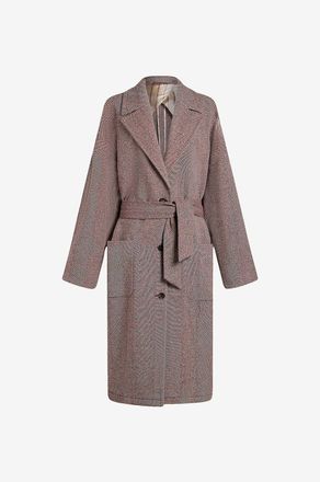 Etro Oversize-Mantel aus Fischgrat-Tweed mit G&uuml;rtel