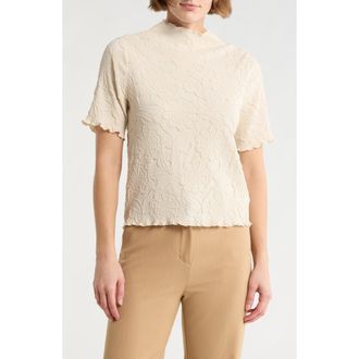 Adrianna Papell Floral Textured Knit Top in Cream at Nordstrom Rack, Size X-Small