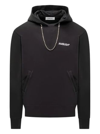 AMBUSH Black Ballchain Silver Detail Cotton Hoodie