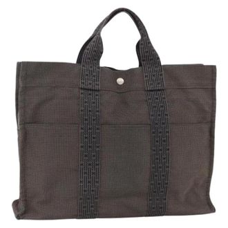 Herm&egrave;s Bolso Tote de Lona Vintage Pre-owned - Pre-owned - Mujer - Gris - ONE SIZE