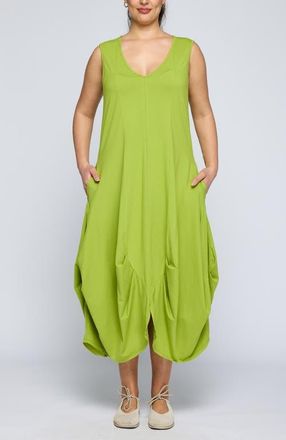 Luukaa D'Celli Calista Voluminous Jersey Dress in Lime at Nordstrom, Size 10