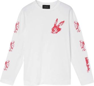 Simone Rocha T-shirt a maniche lunghe Tortoise & Hare - Bianco