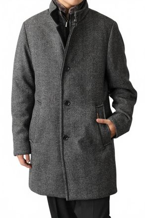 Moorer Bond Button-Fastening Coat In Antracite
