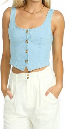Billabong Sunwashed Sleeveless Top In Salt Blue