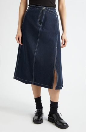 3.1 Phillip Lim Asymmetric Denim Skirt in Dark Indigo at Nordstrom, Size 12
