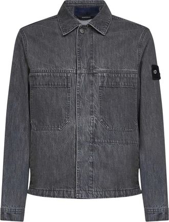 Stone Island Biker Jacket - Heren - Spijkerjassen - Grijs - XL - Katoen - Jassen