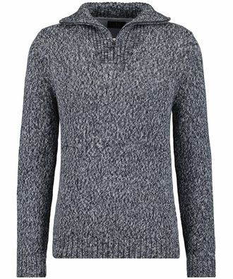 Ragman Troyer RAGMAN, Herren, Gr. 52, grau (asphalt, 018), 100% Baumwolle, hoch geschlossener Ausschnitt, Pullover Troyer