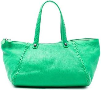 Bottega Veneta Pre-owned Handbags, female, Green, Size: ONE SIZE Pre-owned Leather Tote