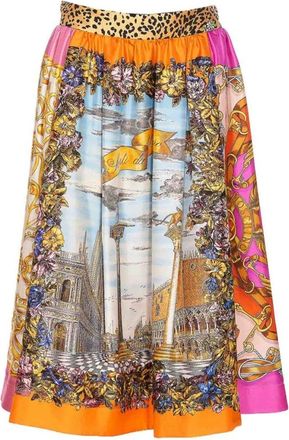 Moschino Rokken, Dames, Veelkleurig, L, Archive Foulard Rok