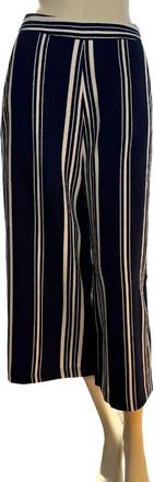 English Factory Classic Navy Striped Wide Leg Pants In Navy, White