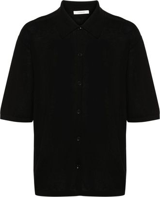 Christophe Lemaire fine-knit cotton shirt - men - Cotton - S - Black