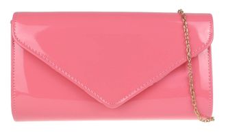 Girly HandBags Womens Plain Glossy Clutch Bag - Coral