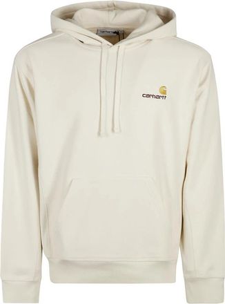Carhartt Work in Progress Geborstelde Hoodie met Script - Heren - Hoodies - Wit - XL - Katoen - Hoodies & sweatvesten
