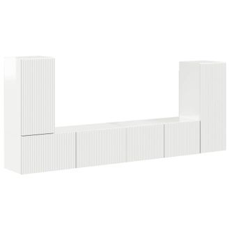 vidaXL Conjunto De Mueble De Tv 4 Pcs Brillante Madera De Ingenier&iacute;a Vidaxl