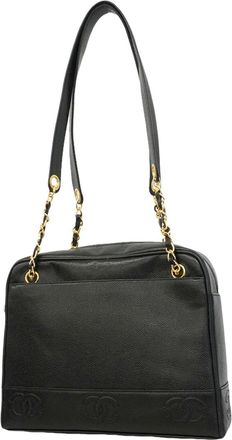 Chanel Black Grained Calfskin Tote Bag (Pre-Owned)
