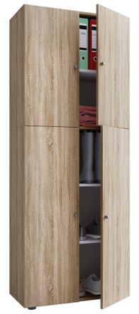 ebuy24 Vcm Armario De Madera Armario Con 5 Compartimentos Y Puertas Giratorias Dimensiones Aprox. B. 70 X Al. 184 X T. 40 Cm - Lona (roble Sonoma (s&auml;gerau))